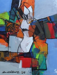 Mashkoor Raza, 12 x 16 Inch, Oil on Canvas, Abstract Painting, AC-MR-341